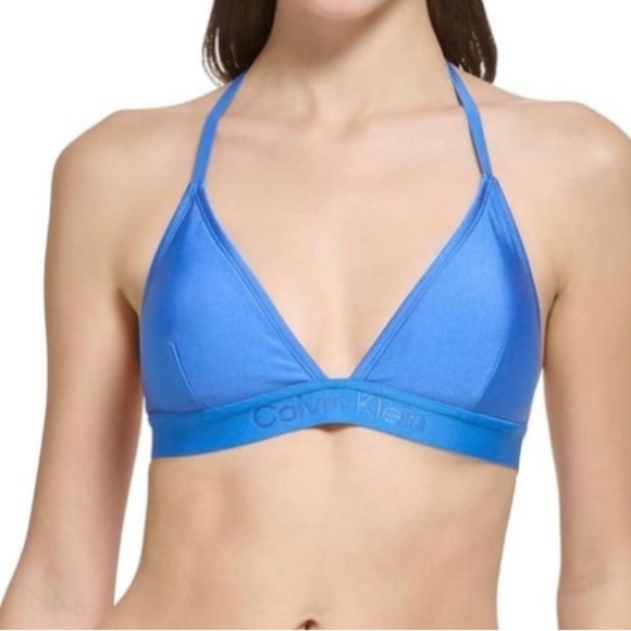 Calvin Klein Womens Logo Triangle Bikini Top NWT XL - Picture 1 of 8
